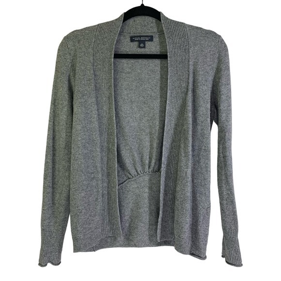 BANANA REPUBLIC Gray Open Front Wool Cashmere Ruched Cardigan Sweater‎ - Picture 1 of 11